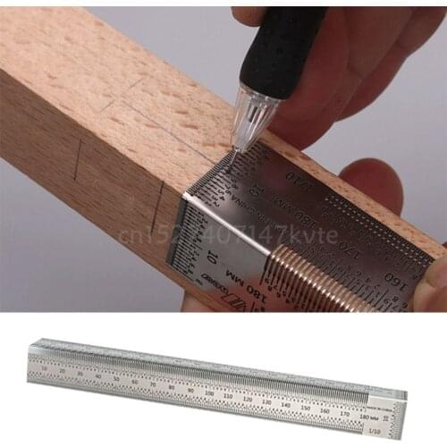 Woodworking 180mm Bend Rules Marking Rule Scriber for Dual-Surface Layout Ruler