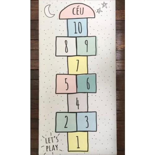 Geometric Square Letter Kids Area Rug Soft Baby Infants Crawling Mat Cotton Teepee Tent Play Game Carpet Nursery Play Blanket