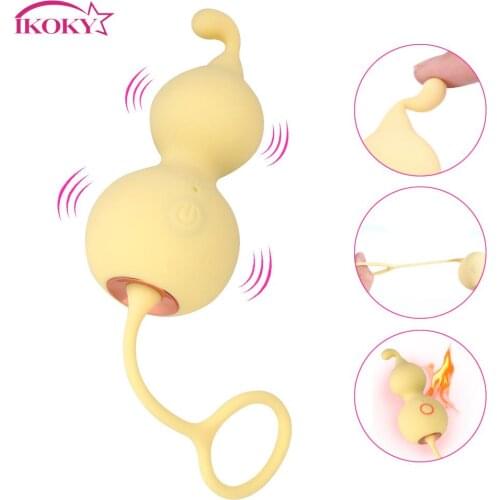 IKOKY Gourd Shape Vibrating Egg Vibrator Heating G-spot Massager Sex Toys for Women Female Masturbation Stimulator