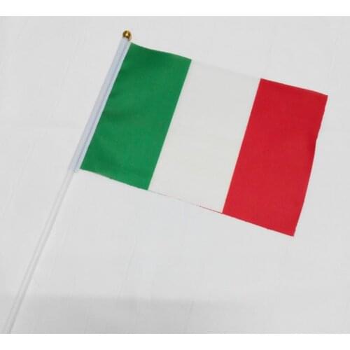 Italy Hand Flags 5pcs Home Decoration banner 21*14cm Italian hand waving flags with Plastic poles