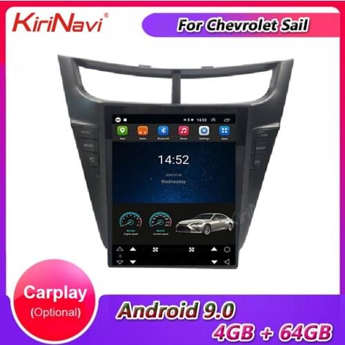 KiriNavi 10.4" 1Din Android 9.0 Car Radio Automotivo For Chevrolet Sail Car Dvd Multimedia Player GPS Navigation Stereo 4G 2015