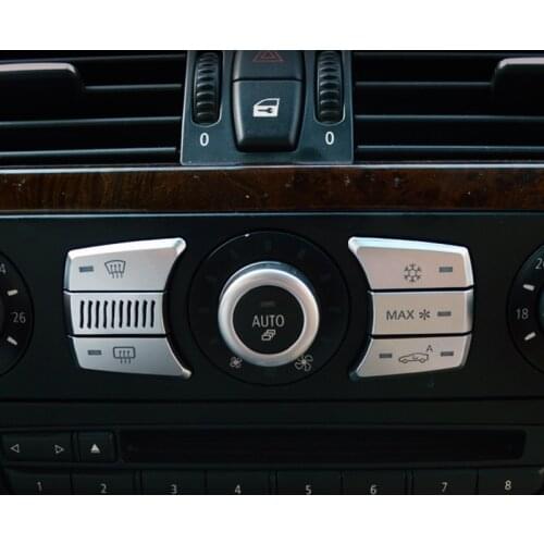 Car Styling MENU Button Sequins Chrome ABS Air Conditioning Buttons Cover Trim For BMW 5 Series E60 520 523 525 2004-10