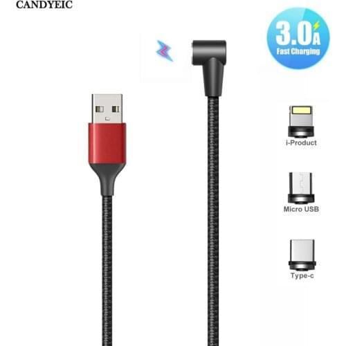 CANDYEIC Micro USB Magnetic Charger for vivo Y30 Standard/Y30G Data Charger Magnetic Cable USB Elbow Design Play Games