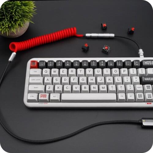 GeekCable Red + Black Manual Customized Mechanical Keyboard Data Cable MelGeek Wandering Earth Type-C Mini-USB Micro-USB PH/XH