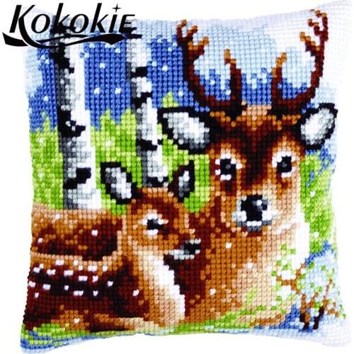 Handicraft embroidery yarn needlework kits craft kits for adults decorative pillowcase 3d embriodered mats cross stitch pillow