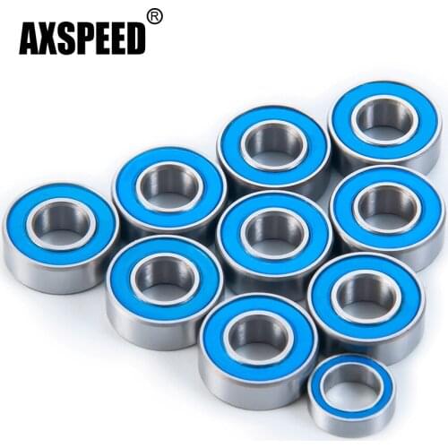 AXSPEED 10Pcs Wheel Hub Sealed Bearing Kit for Tamiya Lunchbox 1/10 RC Crawler Car Truck Accessories Upgrade Parts