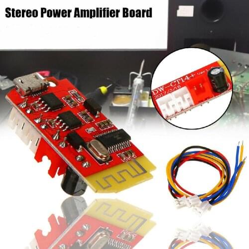 Bluetooth Module Power Amplifier Board CT14 Micro 4.2 Stereo 5VF 5W+5W Mini with Charging Port for Refitting Idle Sound Box