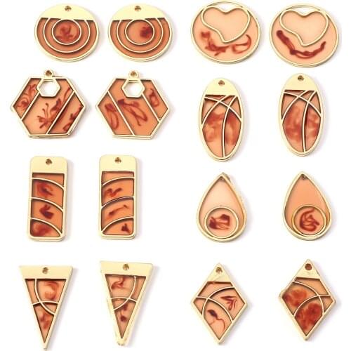 Zinc Alloy Enamel Charms Geometric Irregularity Charms 16pcs/lot Mixed Set For DIY Fashion Jewelry Making Accessories