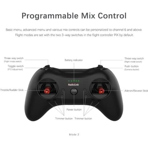 New Radiolink T8S Remote Control Compatible Fixed-wings R8EF,R8FM,R7FG,R7F,R6FG,R6F Gliders Multicopter RC Car Receiver