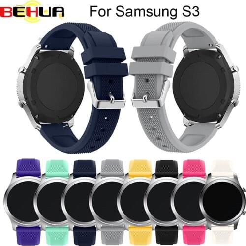 Rubber sport Wrist Strap for Samsung Gear S3 Silicone Watch Band for Gear S3 wristband with Metal buckle Bracelet watchband 22mm