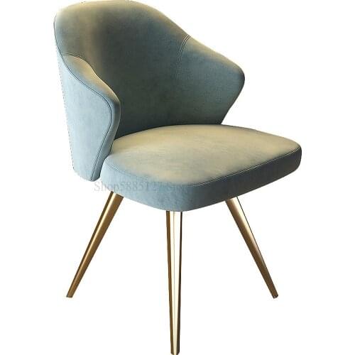 Light Luxury Postmodern Dining Chair Nordic Velvet Chair Designer Chair Creative Backrest Armchair Leisure Negotiation Chair Dre