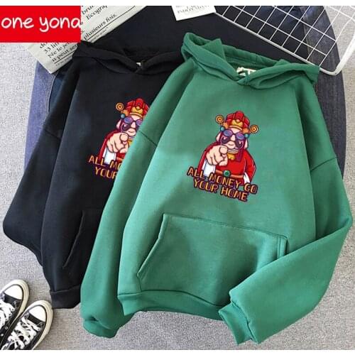New Spring and Autumn Hoodie Womens Long Sleeve Polar Fleece Loose Casual Top Student Sweater Harajuku Hoodie Top