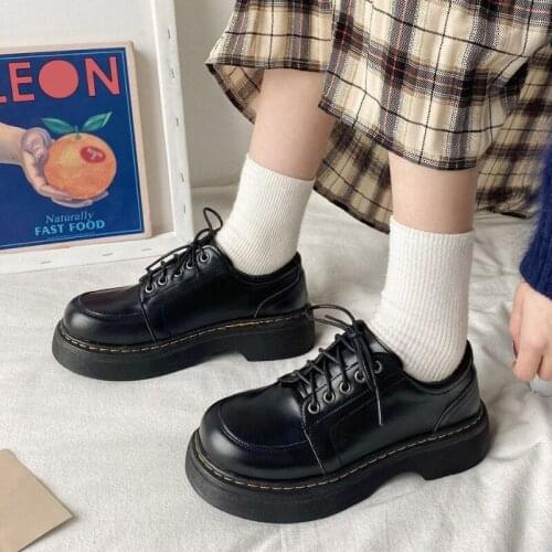 Japanese School Uniform shoes Jk Student Shoes Girls Women Lolita Soft Girl Round Toe lolita Platform Mary Jane Shoes Brown