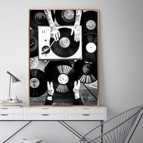 Vinyl Record Modern Sofa Background Wall Decorative Painting Canvas Poster For Living Room Bedroom Dining Room Wall Decor