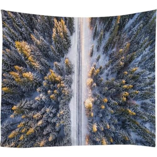 Snow-covered Landscape Deer Tapestry Wall Hanging Cloth Bed Spread Beach Towel Table Cloth Yoga Mat House Living Room Decoration
