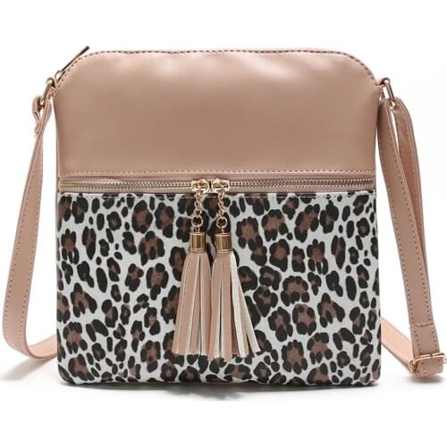 Fashion Leopard Crossbody Bags Double Tassel Women Shoulder Bag Designer Female Handbags Bolsa Feminina
