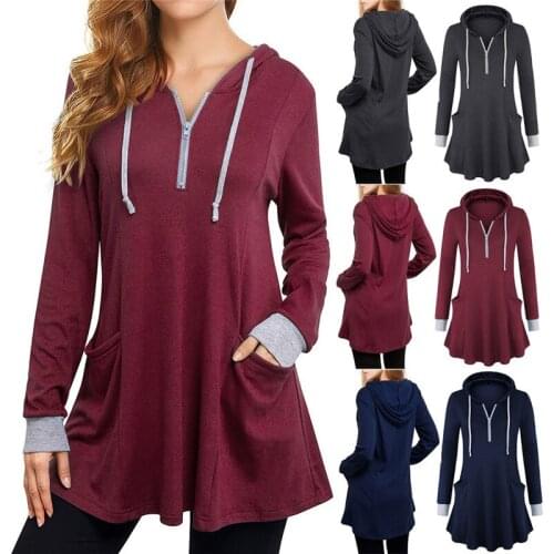 Fashion New Style 2021 Spring and Autumn Pure Cotton High Quality Temperament Hooded Loose Womens T-shirt Top O4