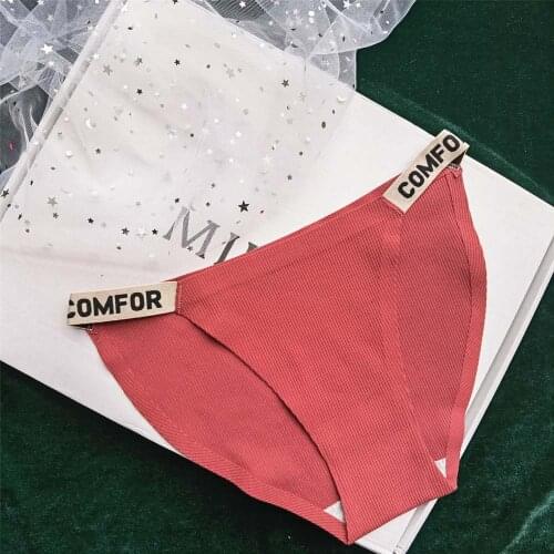 European American Sports Letters Womens Panties Thin Belt Underwear Womens Narrow Side Cotton Crotch Low Waist Briefs