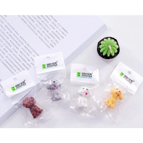 1 PCs Cute Teddy Dog Pencil Eraser Student School Supplies Wholesale Erasers Kawaii Cute