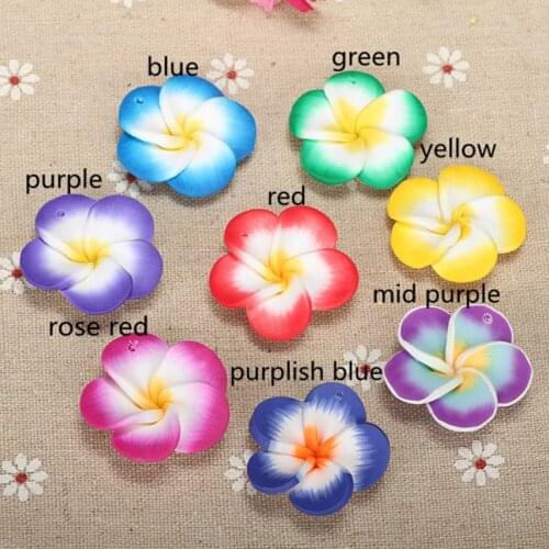 10pc/lot Yiwu Most Artificial Flower Pieces Polymer Clay Egg Frangipani Flowers Diy Earring Pendants Necklace Jewelry Beads