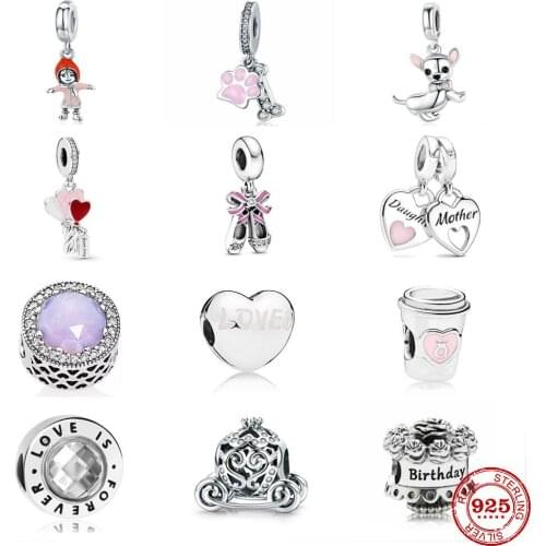 2021 New Coffee Flower Bone Dog Shoes Beads fit Original Pandora Charms Silver 925 Bracelet DIY Women Jewelry Berloque