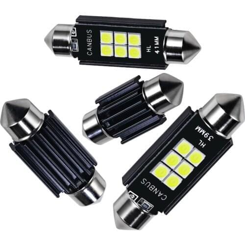 4pcs C5W 3030 8SMD LED Bulbs Canbus Festoon-31MM 36MM 39MM 41MM Chip NO ERROR Car Interior Dome Light Reading Light 12V