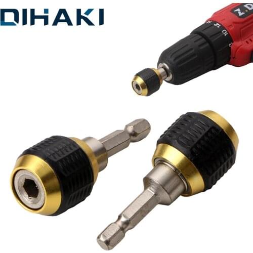 Carbon Steel Hex Drill Bits Adapter 1/4'' 60mm Electric Drill Chucks Quick Release Convertor Socket Impact Tool For Woodworking