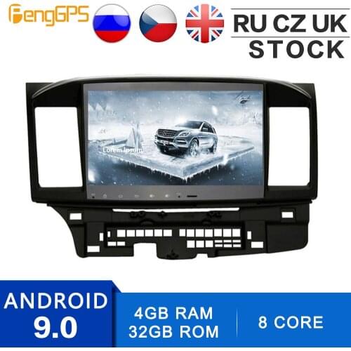 Android 9.0 Octa Core for Mitsubishi Lancer 10 EVO 2011-2015 DVD Player GPS Navigation Supports Rockford 10. 2 Inch IPS Screen