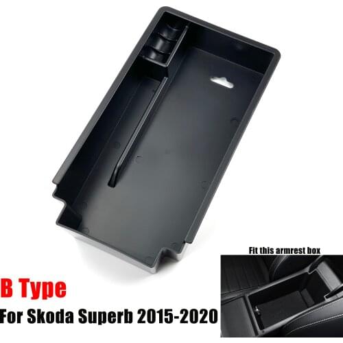 Automobile Armrest Storage Box For Skoda Superb Octavia A7 KODIAQ Center Console Container Organizer car Accessories