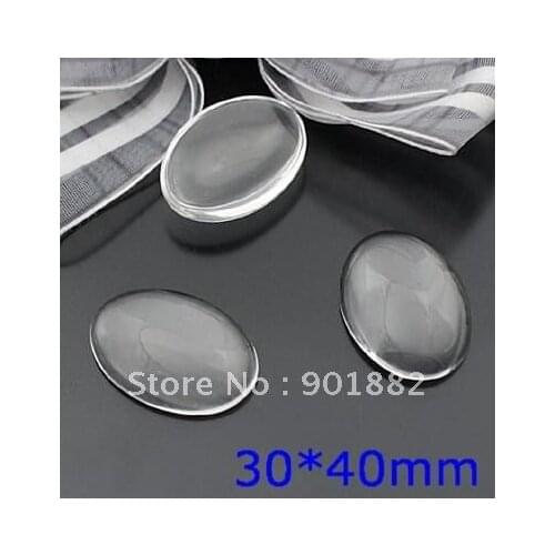 Free shipping~! 20pcs 30*40mm Clear Cabochon, Magnifying glass domes,clear glass cabochons oval