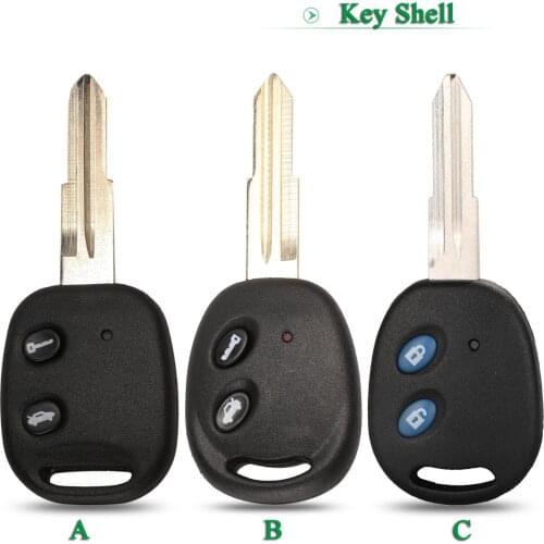 Bilchave 10pcs 2 Buttons Remote Car Key Shell For Chevrolet LOVA Sail Epica Lechi Spark Uncut Brass Blade Blank Replacement