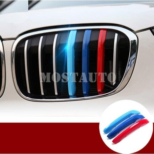 For BMW X1 F48 ABS Front Grill Grille Insert Trim Cover 2016-2019 3pcs Car Accessories Interior Car Decor Car Trim