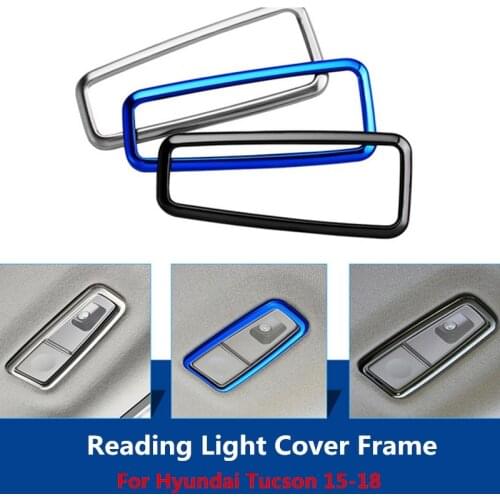 For Hyundai Tucson 2016-2018 Interior Rear Reading Light Cover Frame Trim Stainless Steel Interior Decoration 2pcs