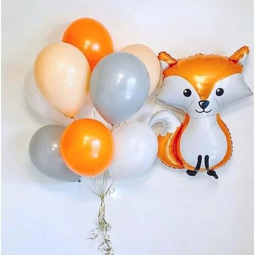 1set Animal Balloons Fox Raccoon Squirrel Foil Balloon Kids Birthday Jungle Party Decor Baby Shower Boy Girl First Party Balloon