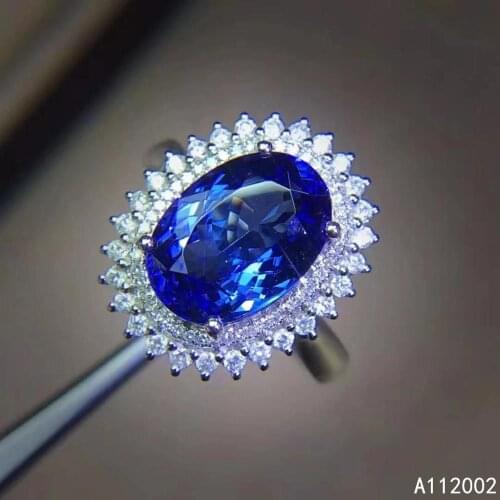 KJJEAXCMY fine jewelry natural Tanzanite 925 sterling silver new women gemstone ring support test trendy