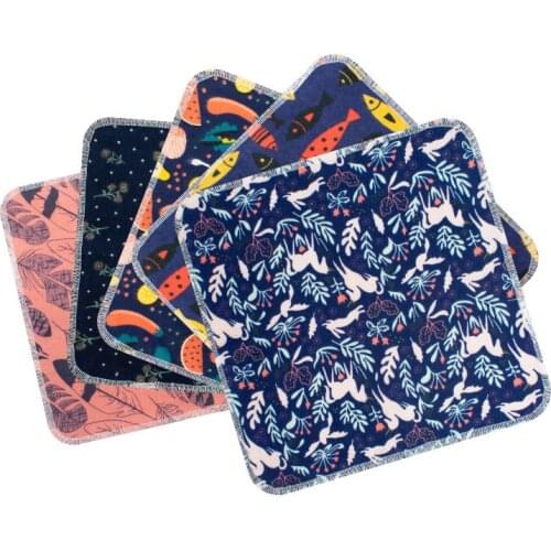 Reusable 1pc/5pcs Kitchen Cleaning Towel Cloth Fabric Cotton Flannel Cleaning Cloths Anti-grease Washing Dish Towel Wiping Rags