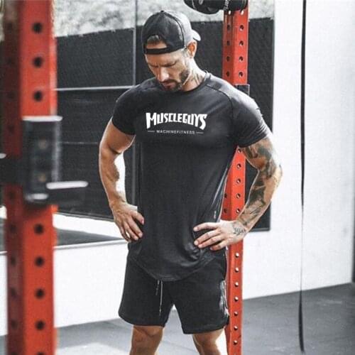 Men Summer Gym Clothing Sport Running Training Fitness Bodybuilding T shirt Mesh Shirts Sports Brand Short Tees Tops Clothes