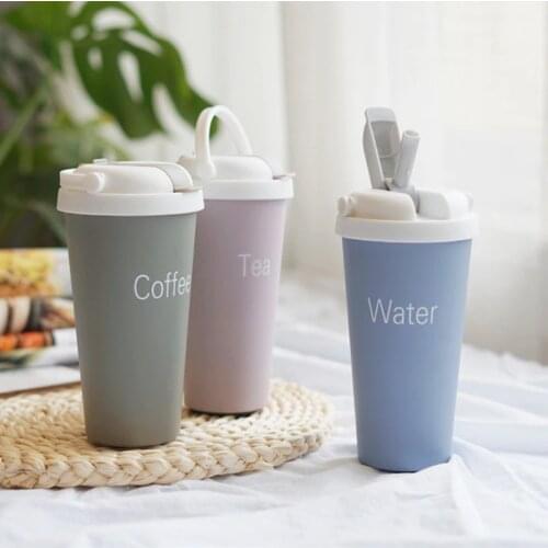 New stainless steel vacuum cup creative straw coffee cup portable student cup water cup ON82