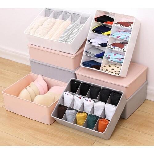 Multi Grid Underwear Organizer Closet Bras Briefs Socks Ties Storage Drawer Box Drawer Organizers