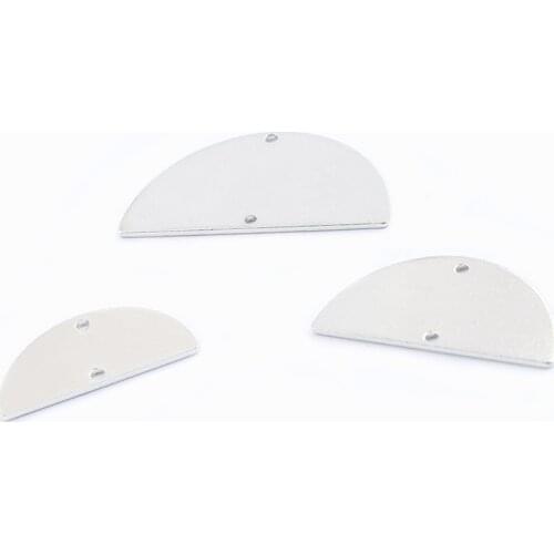 20pcs Charms Semicircle Stamping Pendant Connector Silver Plated Raw Brass Jewelry Bracelet Earring Jewelry Making Findings