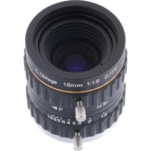 Manual IRIS Zoom 16mm CS C Mount Lens for Industrial CCTV Camera Format 2/3