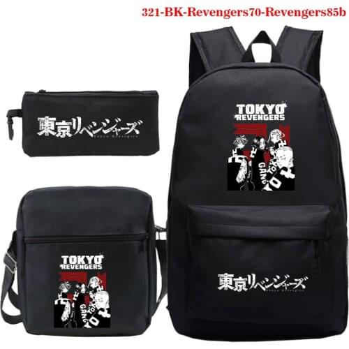 Tokyo Revengers Backpacks Crossbody Bag Pencil Case Three Piece New Anime Cosplay Printed Cute Schoolbag Travel Bag for Teenager