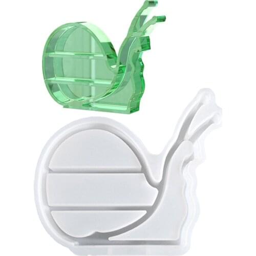 Silicone Snail Shape Mold Crystal Storage Rack Shelf Trinket Mould DIY