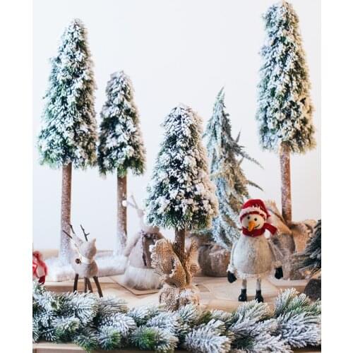 Snowy Christmas Tree Small Pine Christmas Tree Desktop Decoration Festive Decoration