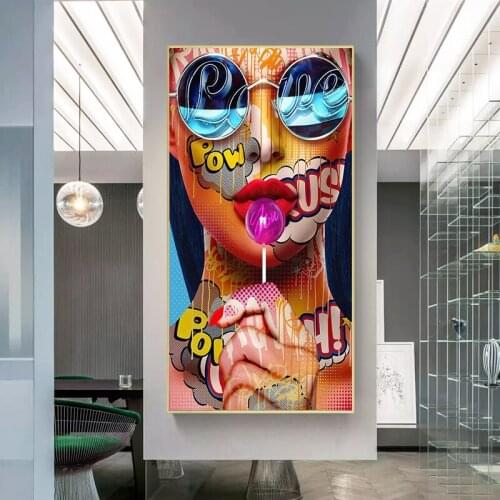 Modern Graffiti Women Portrait Posters and Prints Street Pop Canvas Painting Wall Art Pictures for Living Room Bedroom Decor