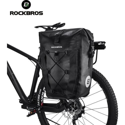 ROCKBROS 20L Rainproof Bike Bag Foldable Cycling Bag Rear Rack Tail Seat Trunk Bags Pannier MTB Mountain Bicycle Accessories