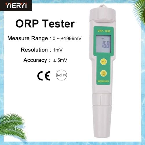 Yieryi ORP-169E Water Quality Tester Oxidation Reduction Potential Tester 0-1999mg/LMV for Swimming Pool, Water Plant Laboratory