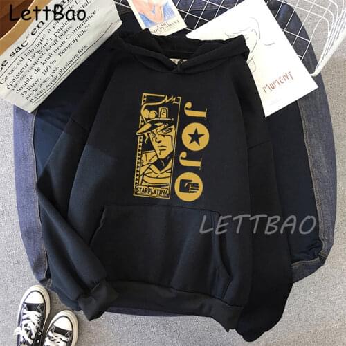 Winter Sweatshirt Men Long Sleeve Jojos Bizarre Adventure Hoodie Harajuku Japanese Anime Manga Women Hoodies Tops Streetwear
