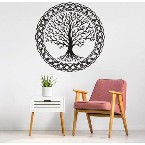 Yoga Tree Pattern Wall Stickers Tree of Life Pattern Wall Decals Life Tree With Circle Vinyl Wall Murals Home Décor AZ970