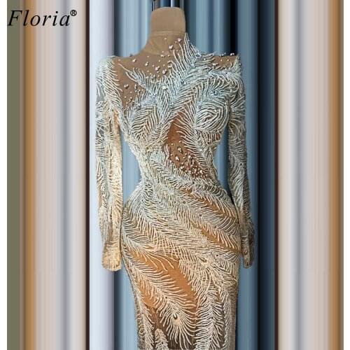 Robes De Cocktail Dubai Special Cocktail Dresses 2020 Floor Length Transparent Prom Dresses Party Women Long Evening Gowns